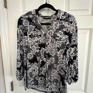 Printed Button-Down Blouse